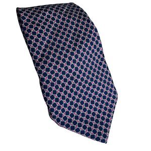 brooks brothers 100% silk tie chain link print Handmade USA